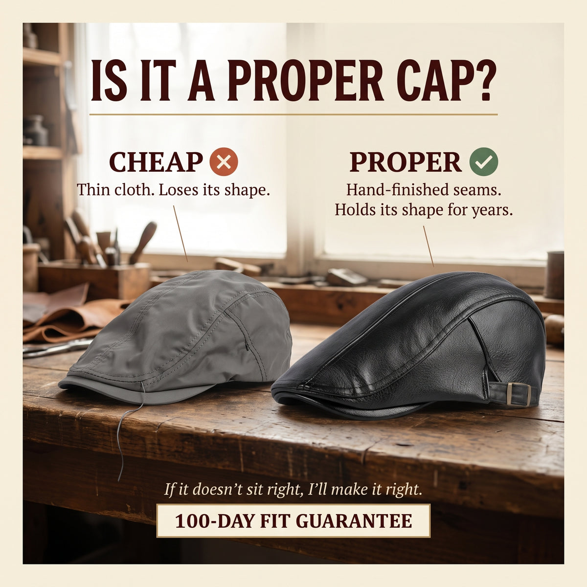 Heritage Leather Cap — STIRLING — is it a proper cap