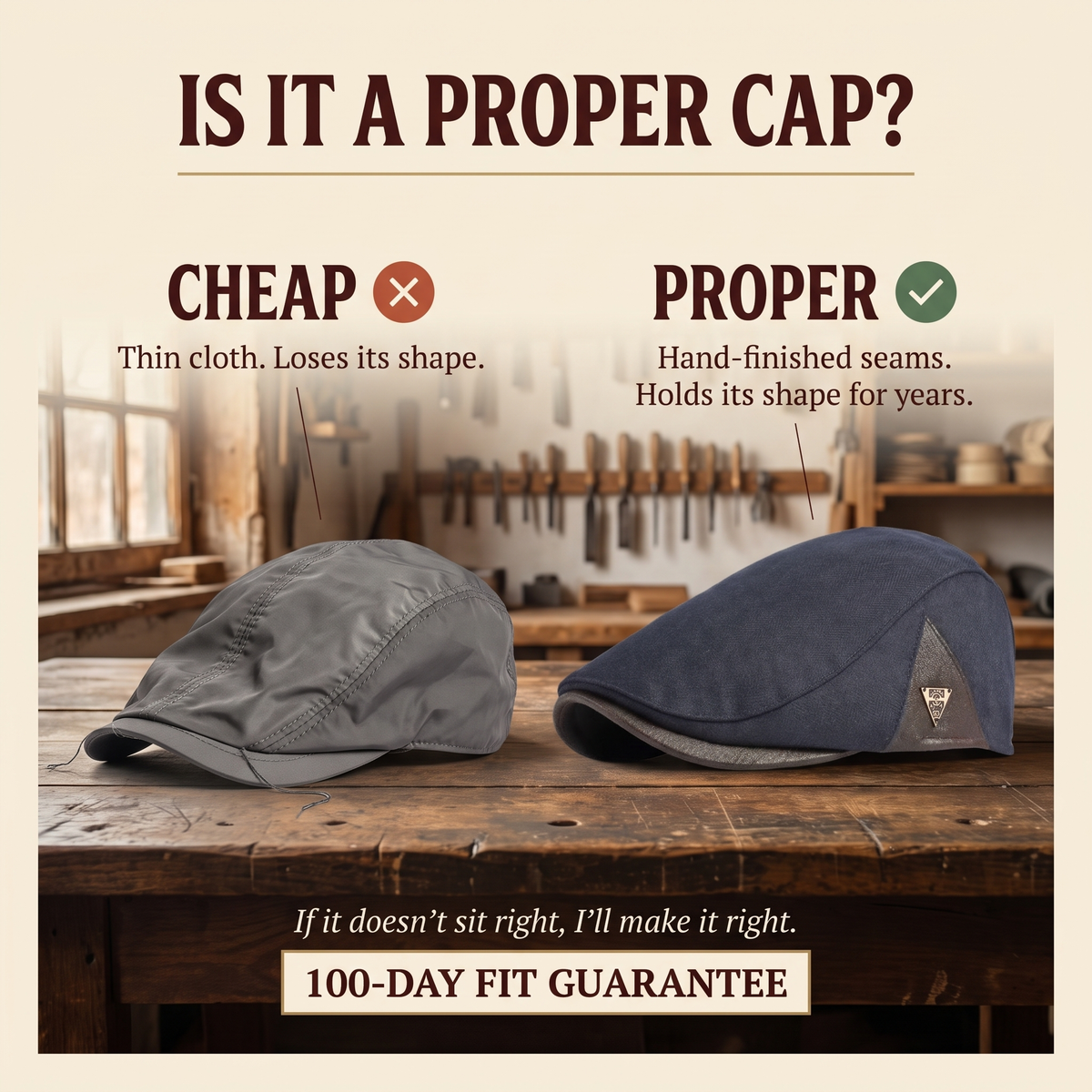 Vintage Panel Cap — BUILTH — is it a proper cap