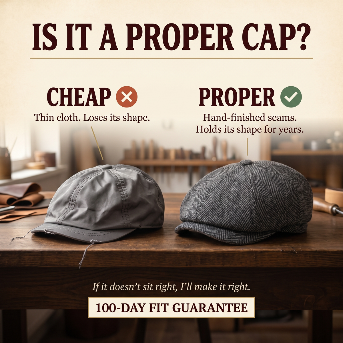 Eight-Panel Cap — BEDALE — is it a proper cap
