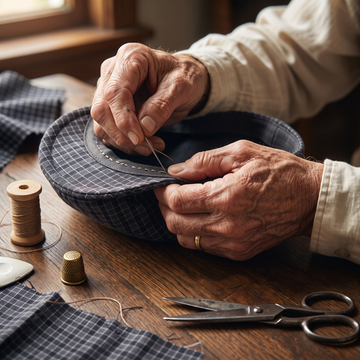 Lightweight Grid Cap — MORPETH — hand-finished by Edmund