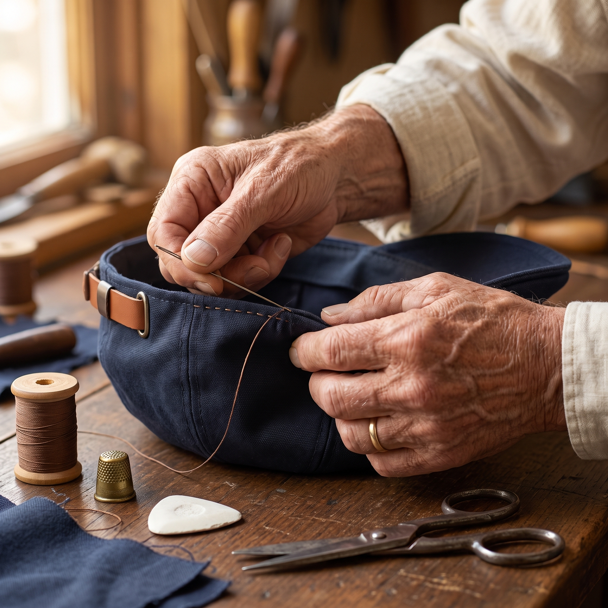 Modern Classic Cap — SADDLEWORTH — hand-finished by Edmund