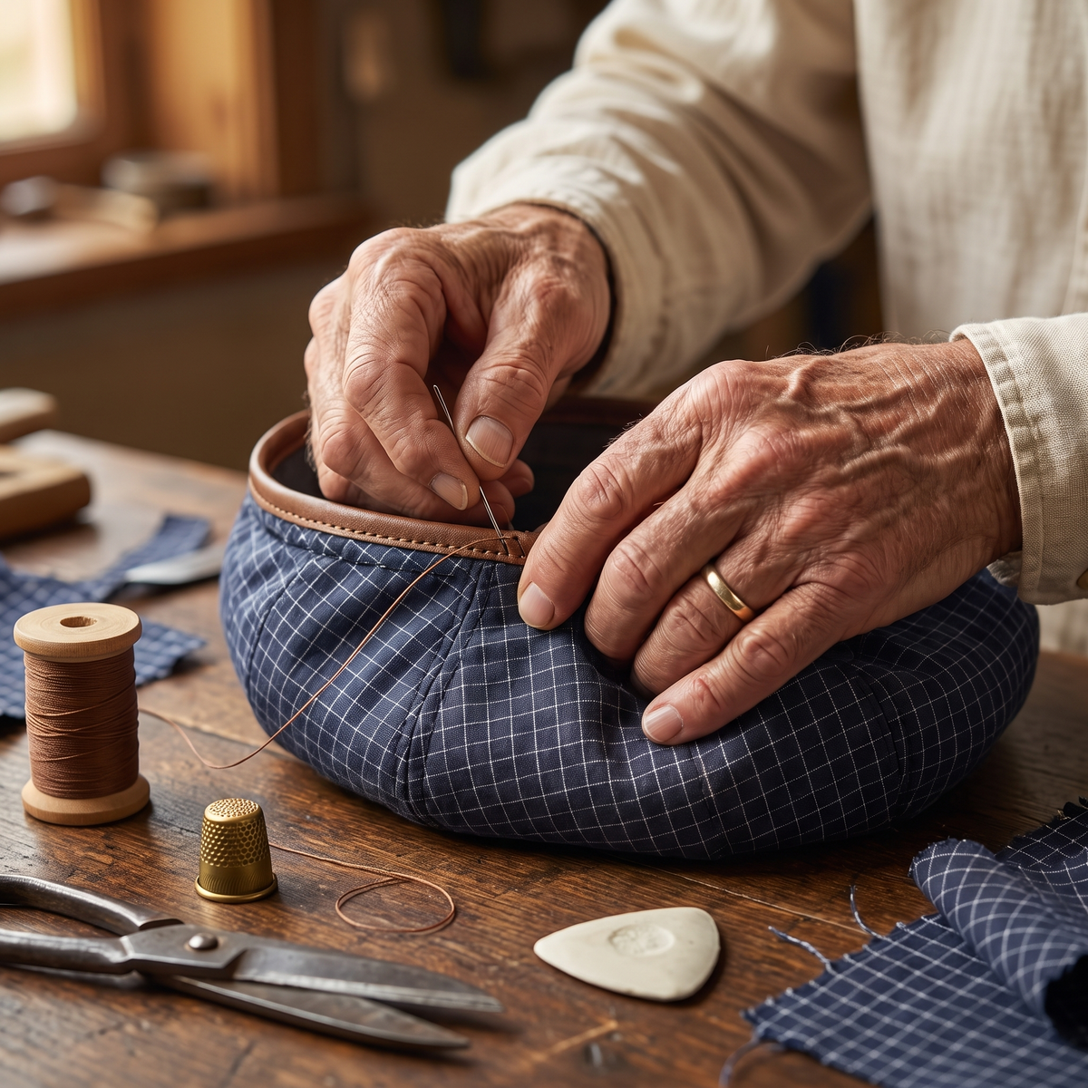 Lightweight Grid Cap — GALASHIELS — hand-finished by Edmund