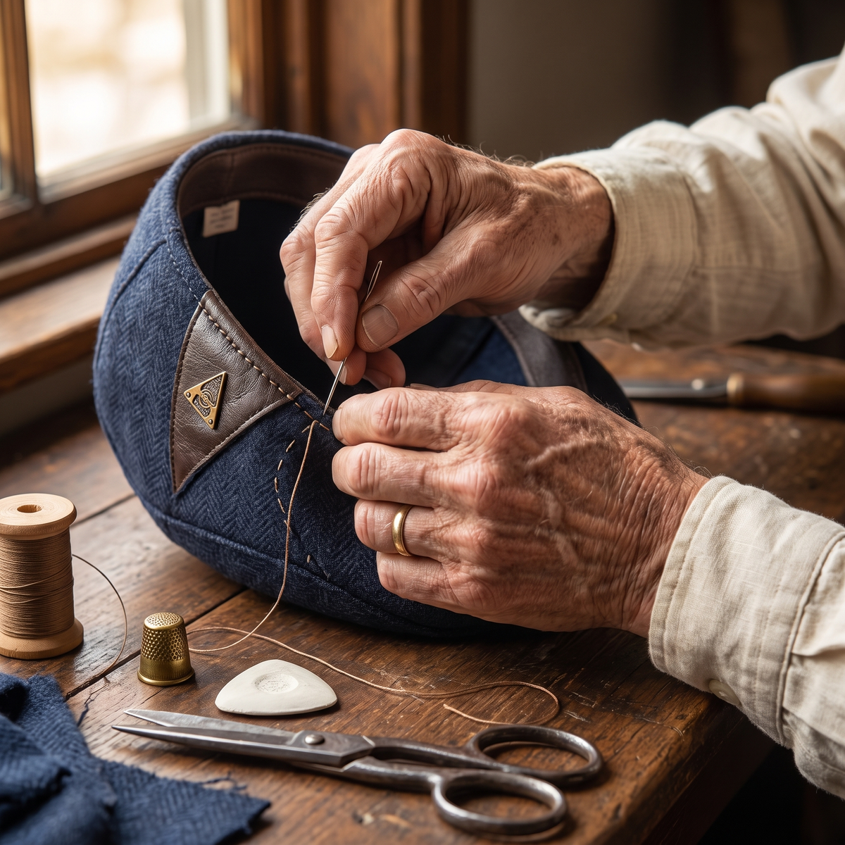 Vintage Panel Cap — KEIGHLEY — hand-finished by Edmund