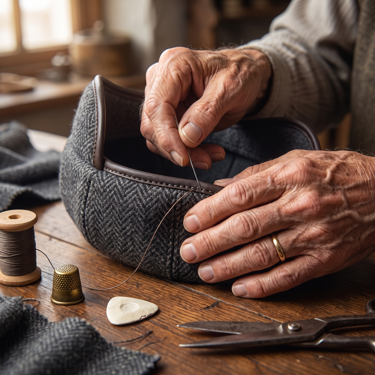 Wool Ear Flap Cap — RICHMOND — hand-finished by Edmund