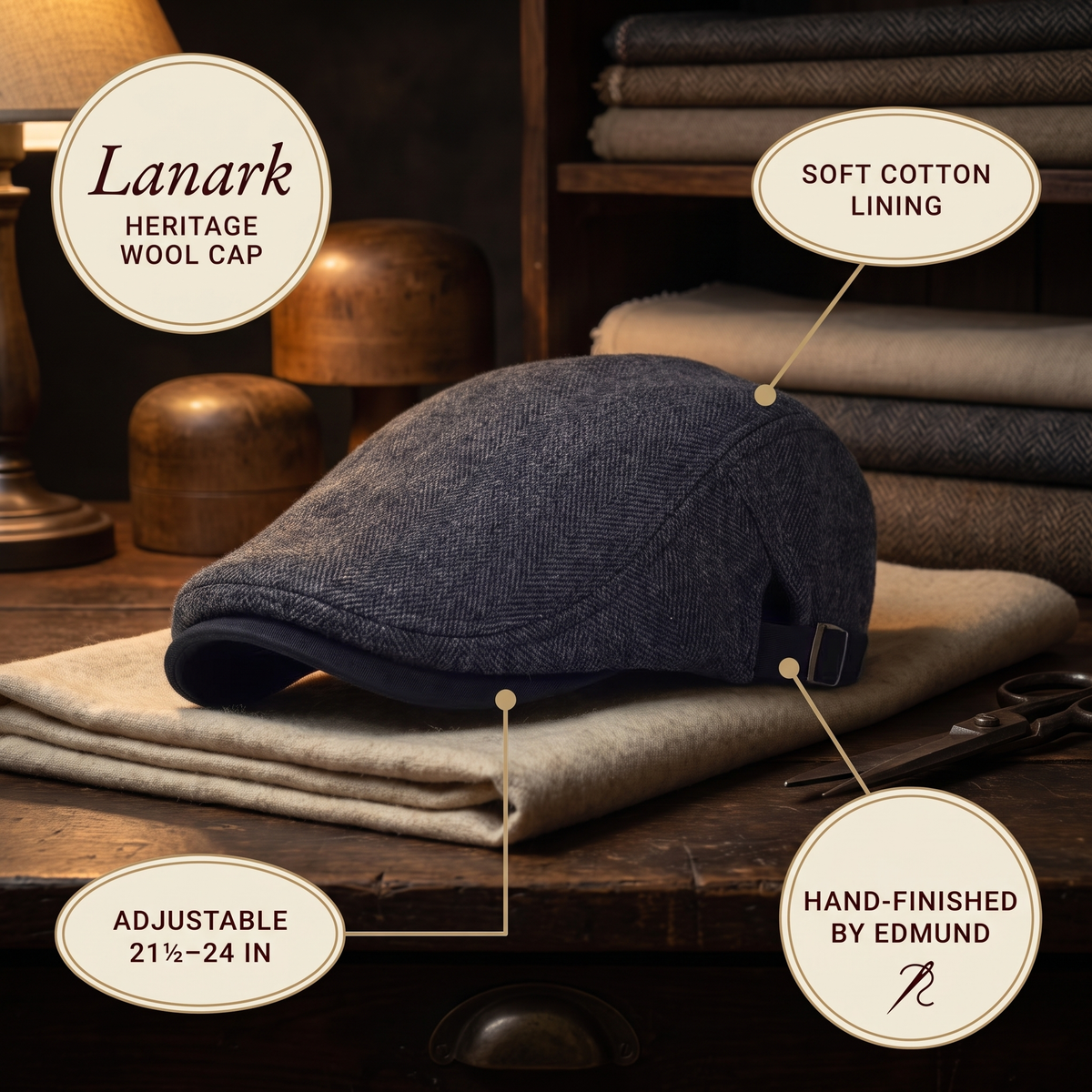 Heritage Wool Cap — LANARK — details