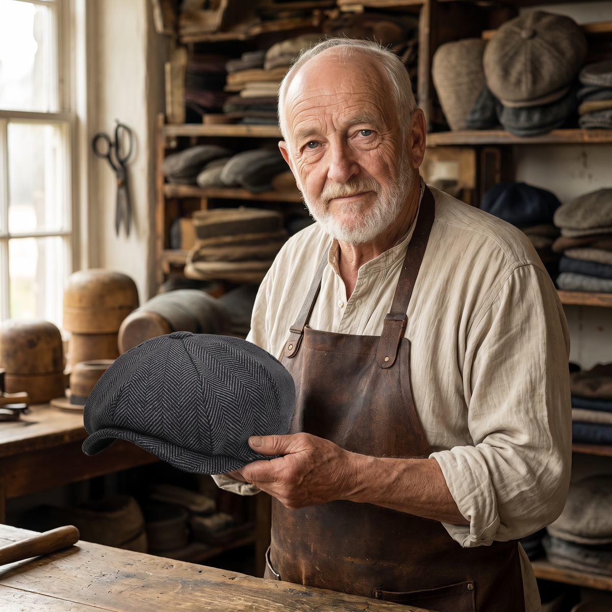 Eight-Panel Cap — WIGTON — Edmund in his workshop