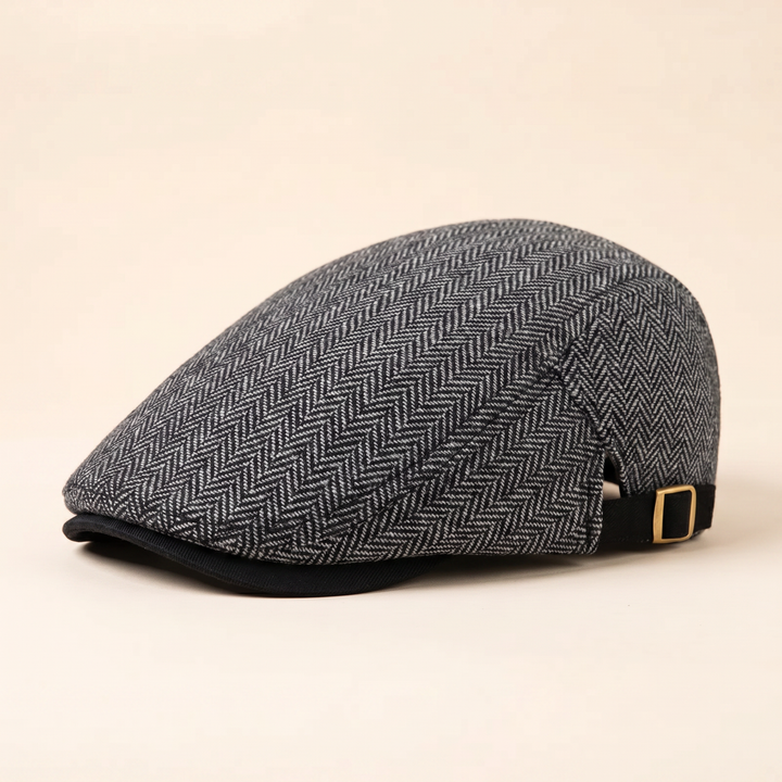 Herringbone Wool Driver Cap — CLAPHAM