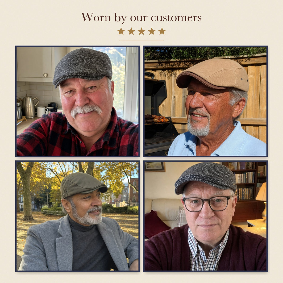 Herringbone Wool Driver Cap — CLAPHAM — worn by our customers