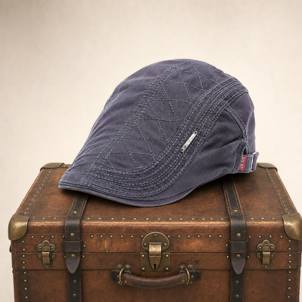 Quilted Cotton Cap — PENRITH — Ash Grey