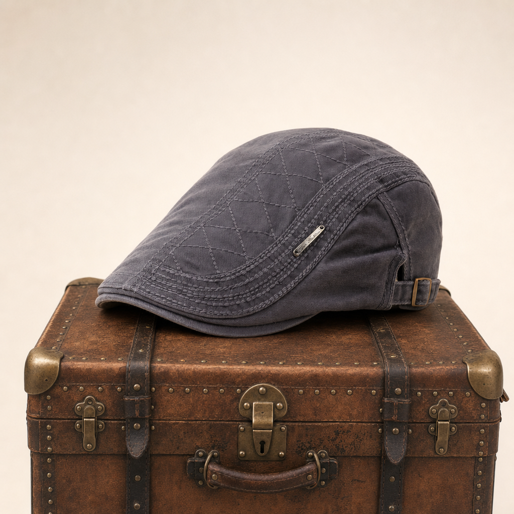 Quilted Cotton Cap — HAWORTH — Ash Grey