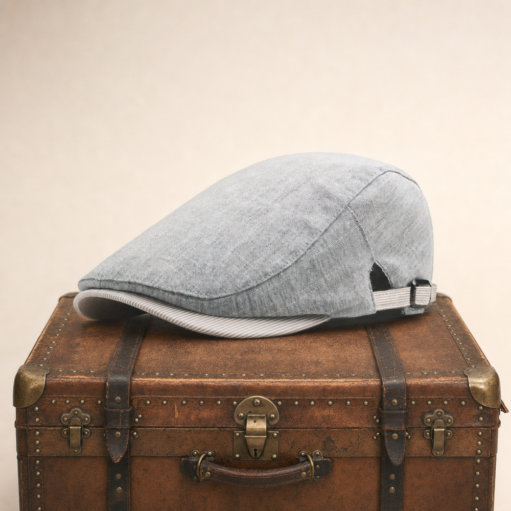 Coastal Linen Cap — KENMARE — Ash Grey