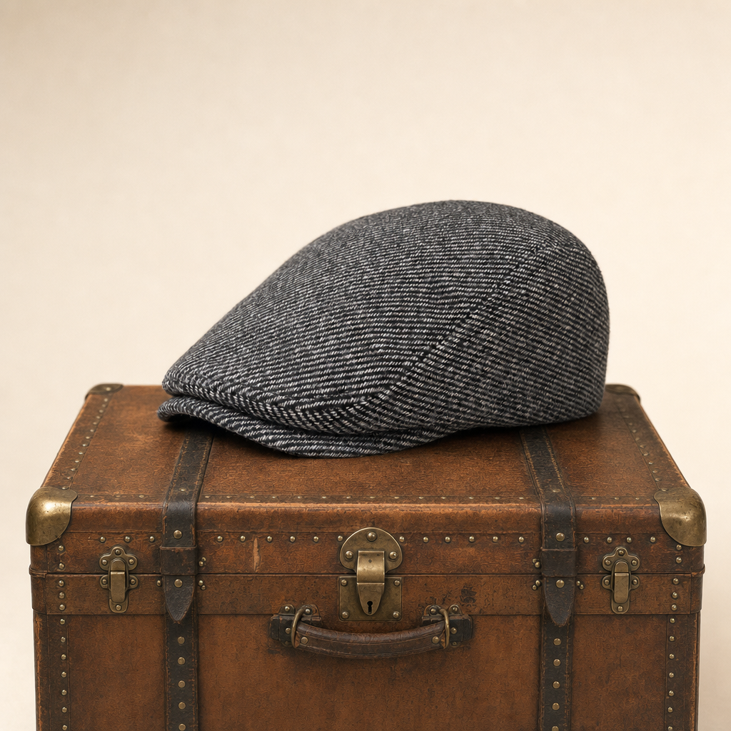 Tweed Flat Cap — TENBY — Ash Grey