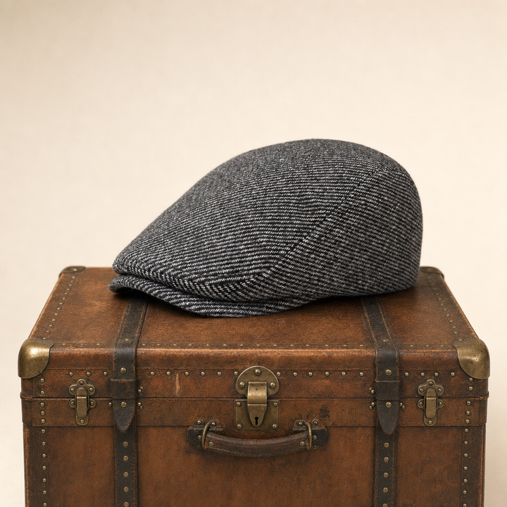 Tweed Flat Cap — TENBY — Ash Grey