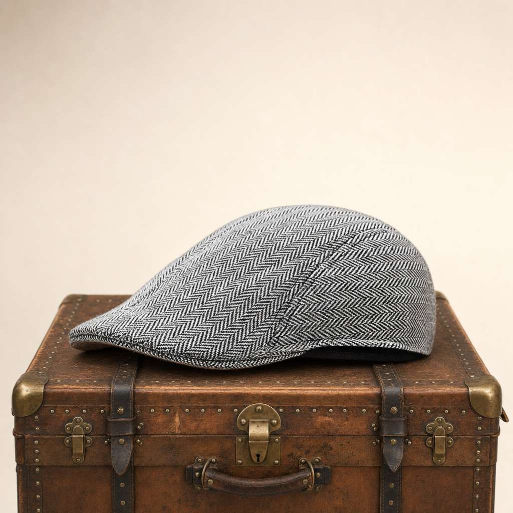 Herringbone Bush Cap — STRANRAER — Ash Grey
