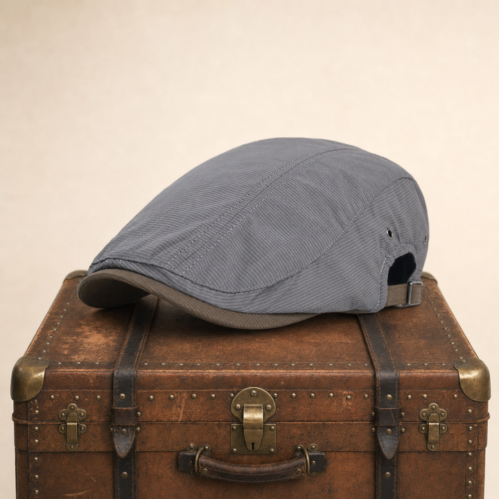 Pinstripe Cotton Cap — BRAMPTON — Ash Grey
