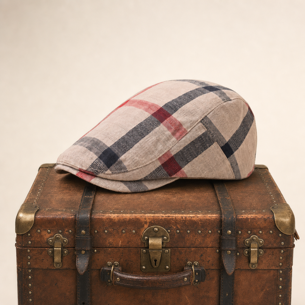Vintage Check Cap — HELMSLEY — Beige