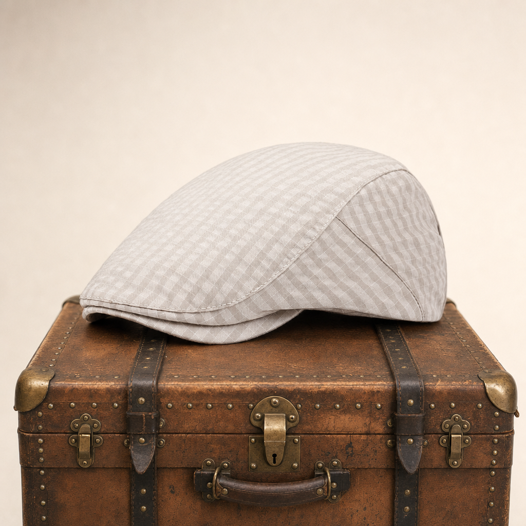 Lightweight Grid Cap — GALASHIELS — Beige