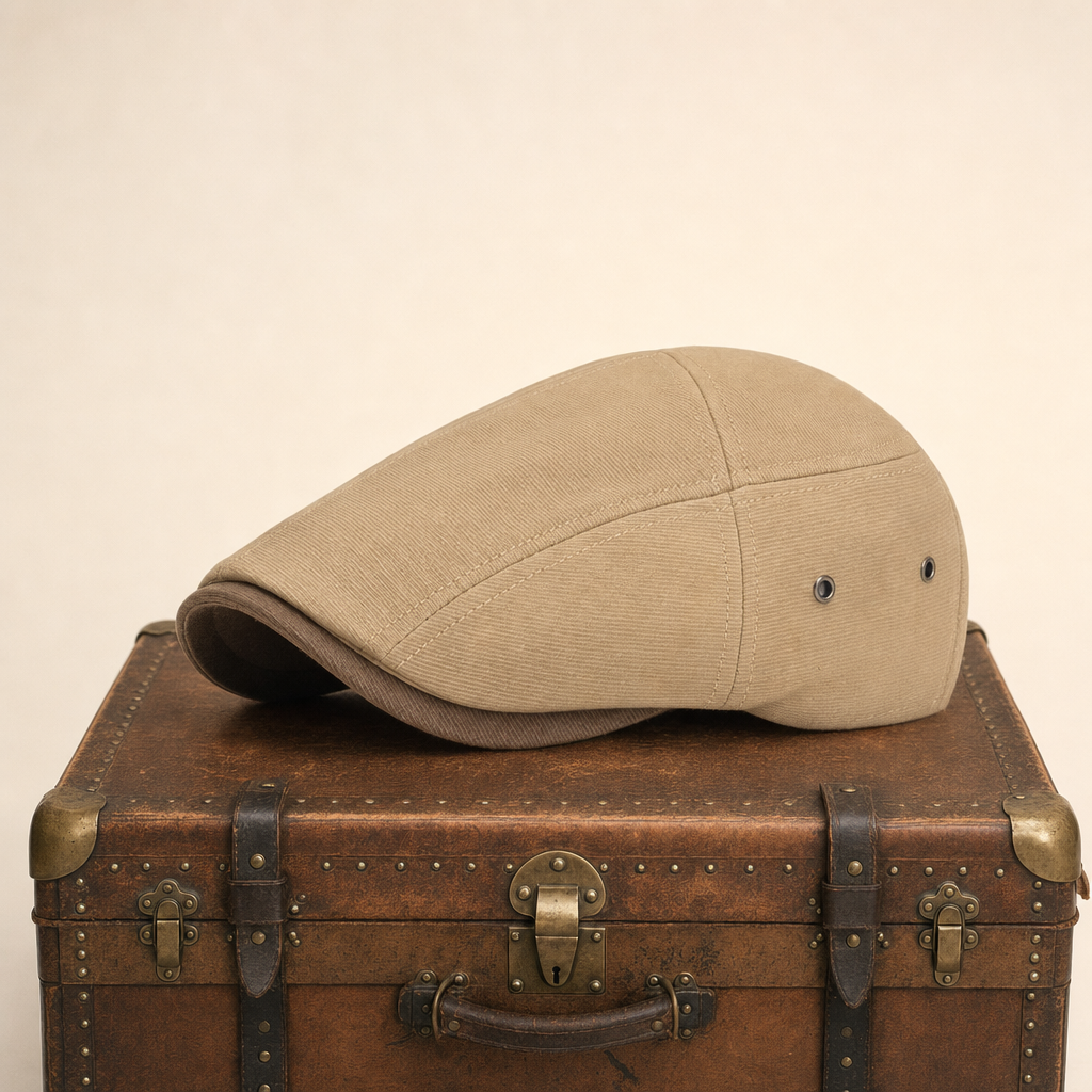 Cotton Tradesman Cap — ARRAN — Beige