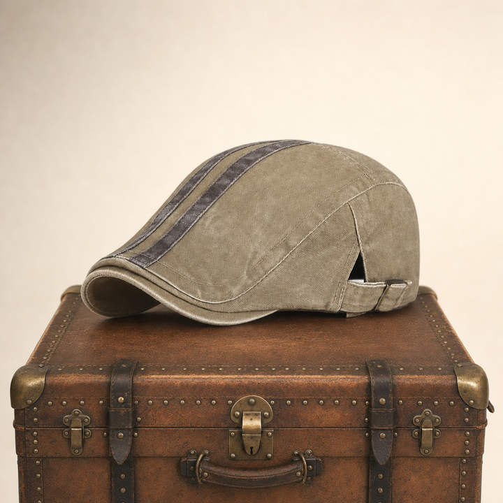 Denim Strip Cap — FORFAR — Beige