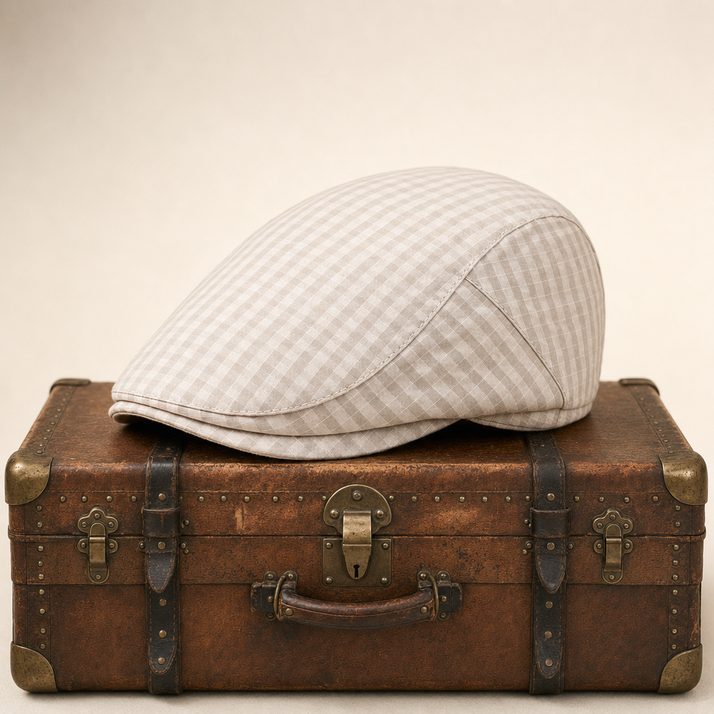 Lightweight Grid Cap — MORPETH — Beige