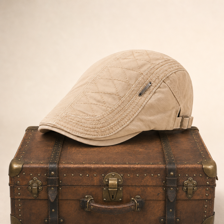 Quilted Cotton Cap — HAWORTH — Beige