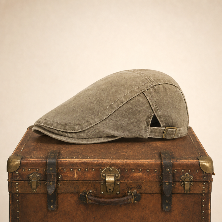 Denim Vintage Cap — LEEK — Beige