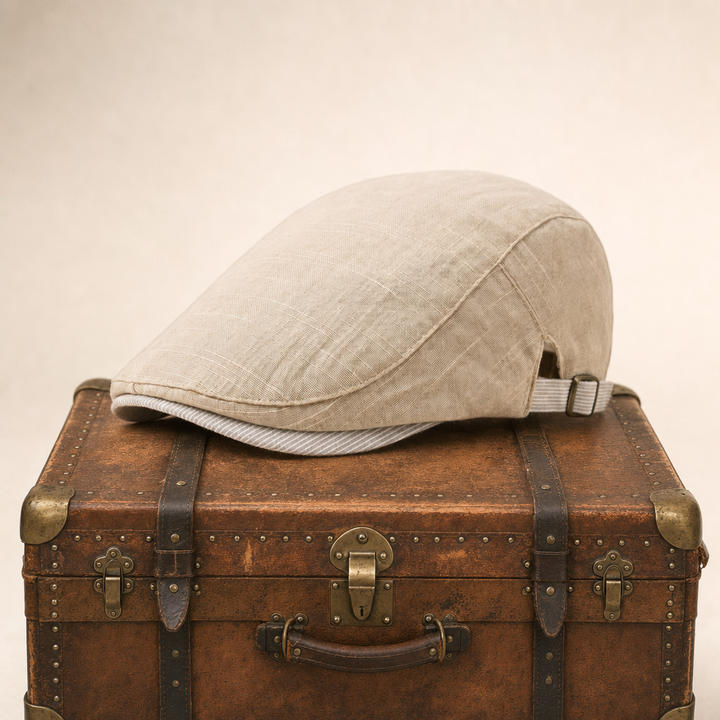 Coastal Linen Cap — CLITHEROE — Beige
