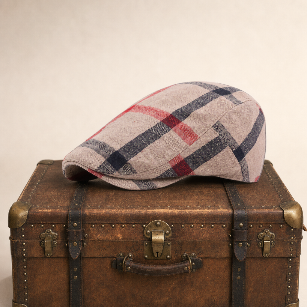 Vintage Check Cap — DOLGELLAU — Beige
