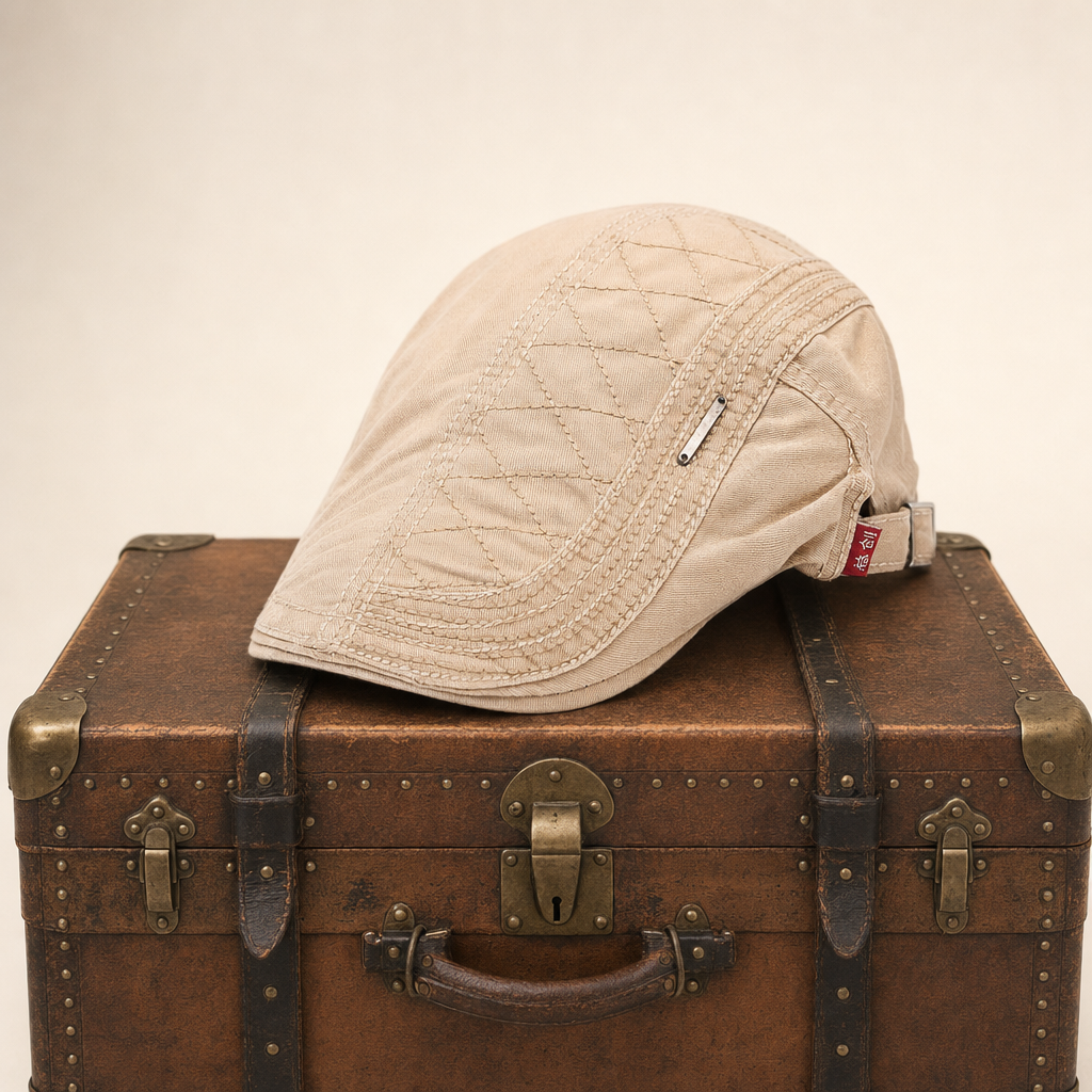 Quilted Cotton Cap — PENRITH — Beige
