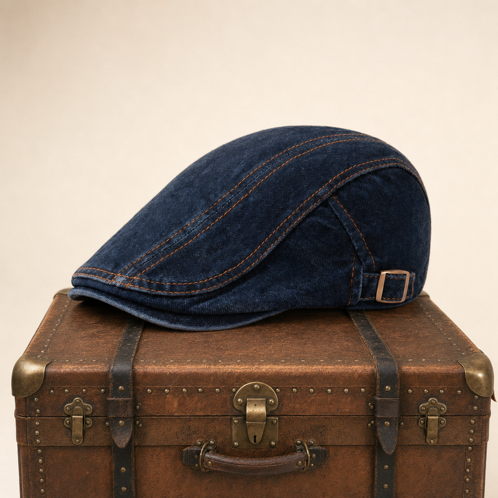 Denim Stitch Cap — HOLMFIRTH — Blue