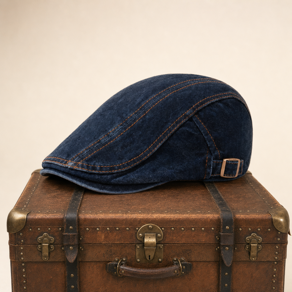 Denim Stitch Cap — HOLMFIRTH — Blue