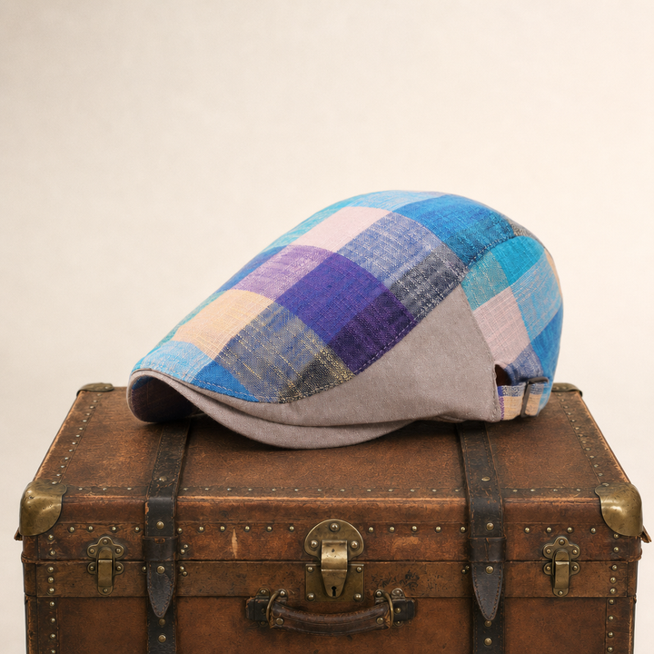 Vintage Check Cap — DOLGELLAU — Blue
