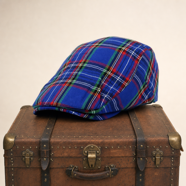 Festive Plaid Cap — DUNKELD — Blue