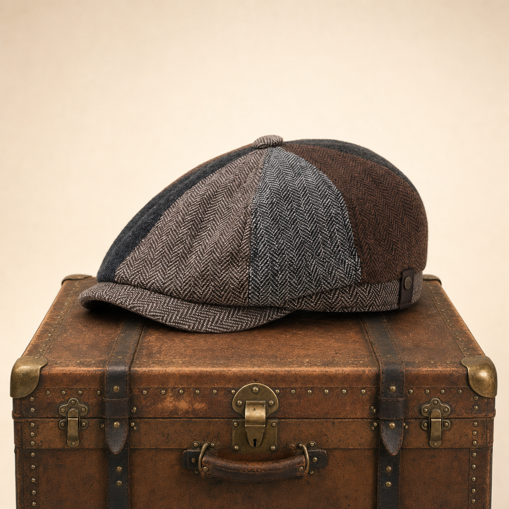Herringbone Wool Cap — ROSSENDALE — Bronze