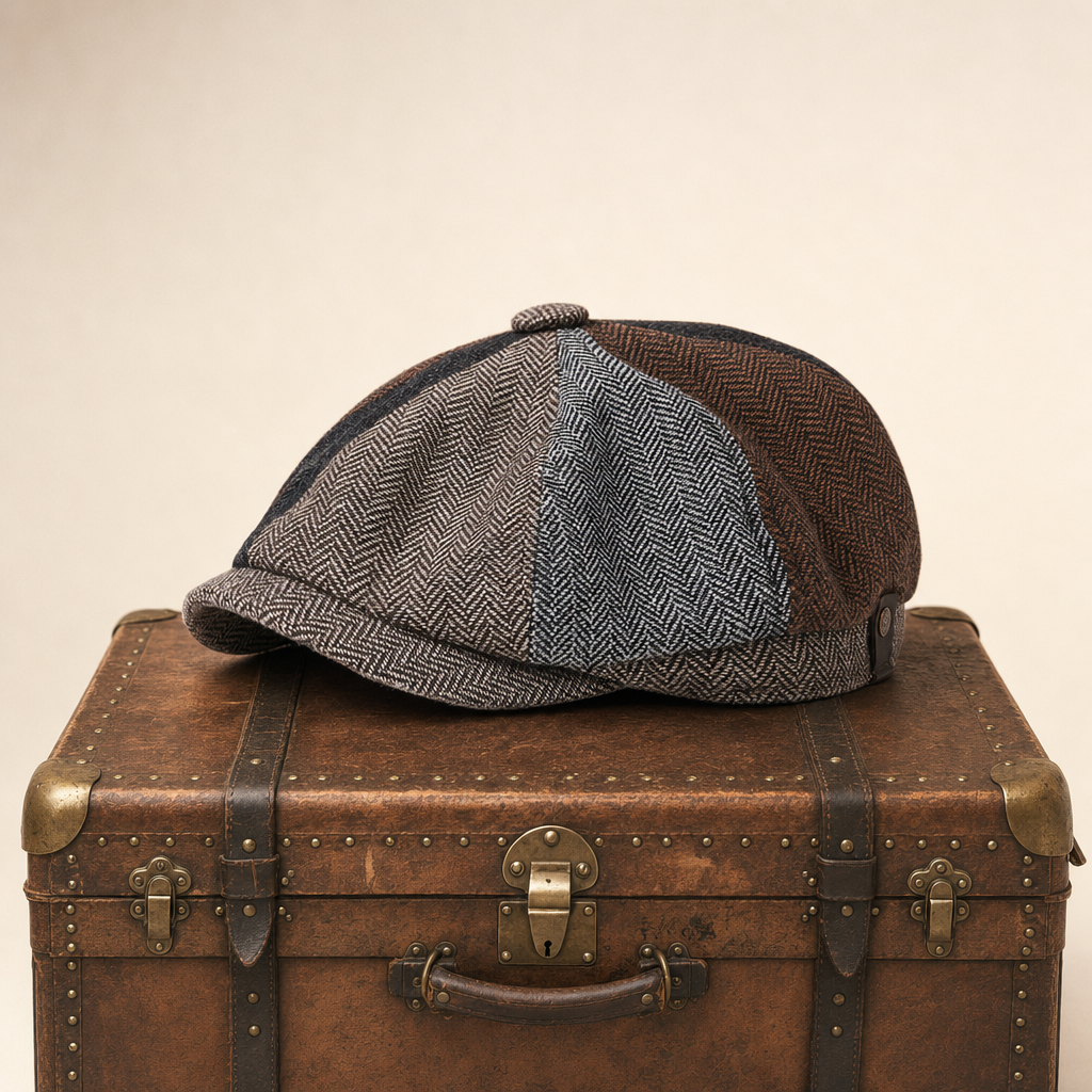 Herringbone Wool Cap — DUMFRIES — Bronze