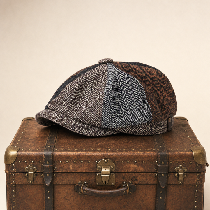 Herringbone Wool Cap — DUMFRIES — Bronze