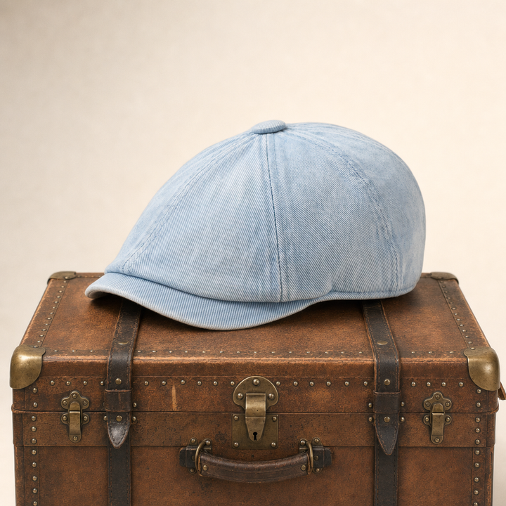 Denim Newsboy Cap — LOMOND — Cloud Blue