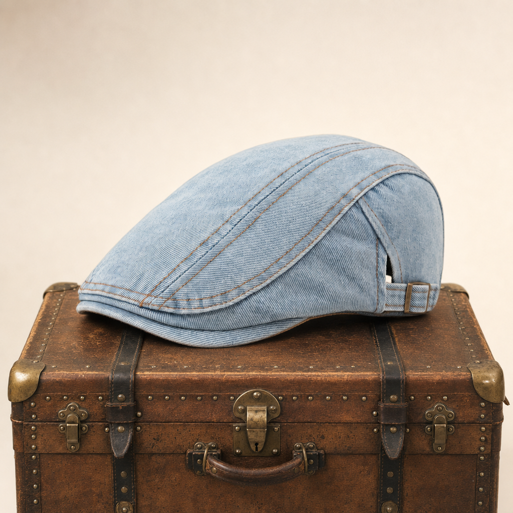 Denim Stitch Cap — HOLMFIRTH — Cloud Blue