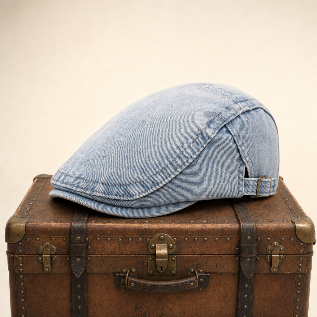 Stonewash Denim Cap — OTLEY — Cloud Blue