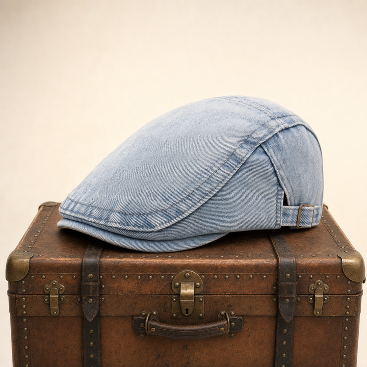 Stonewash Denim Cap — OTLEY — Cloud Blue