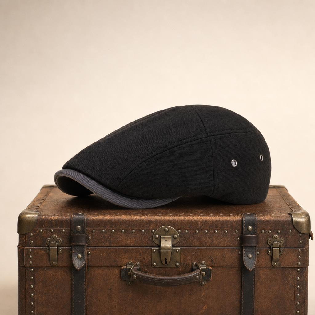 Cotton Tradesman Cap — ARRAN — Coal Black