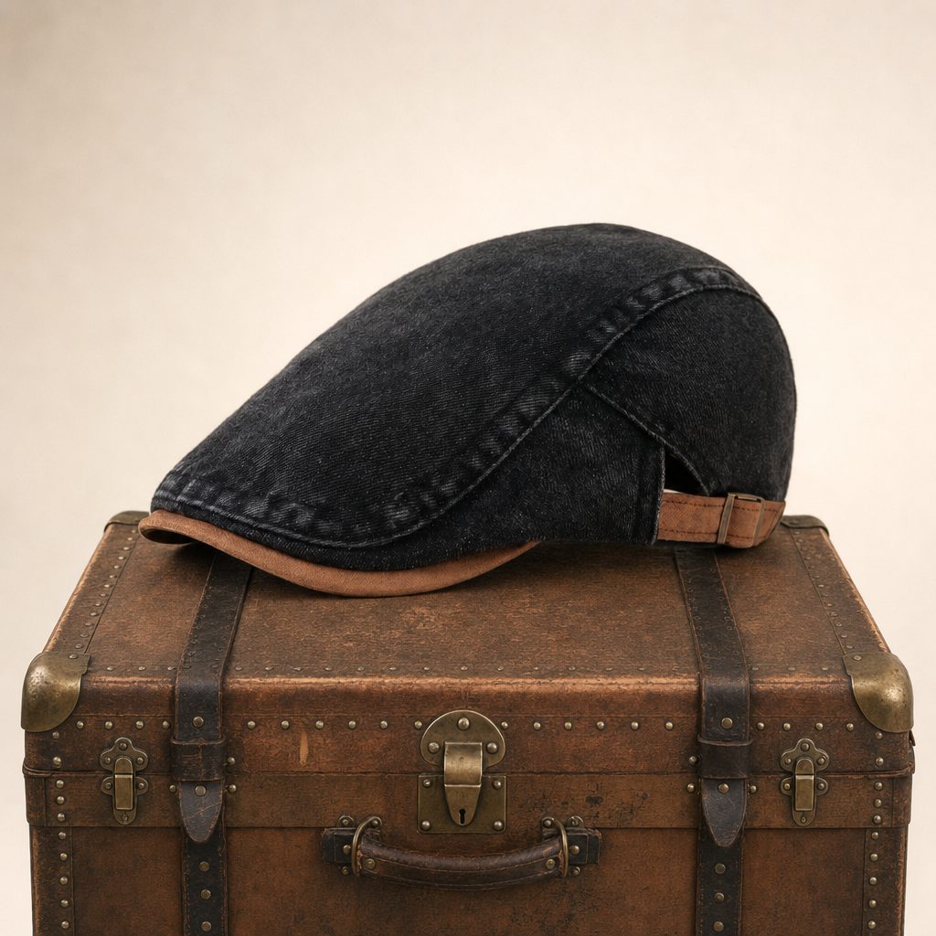 Denim Workwear Cap — ASHBOURNE — Coal Black