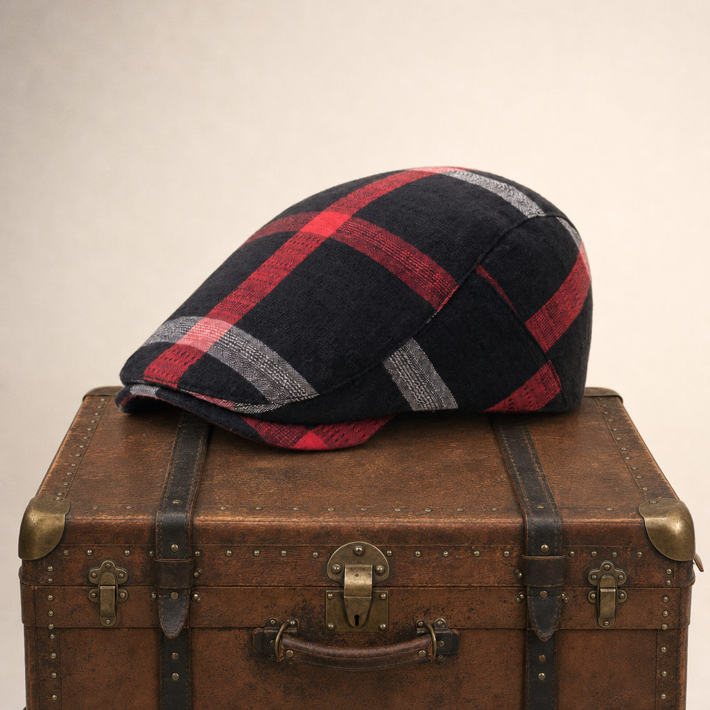 Vintage Check Cap — HELMSLEY — Coal Black