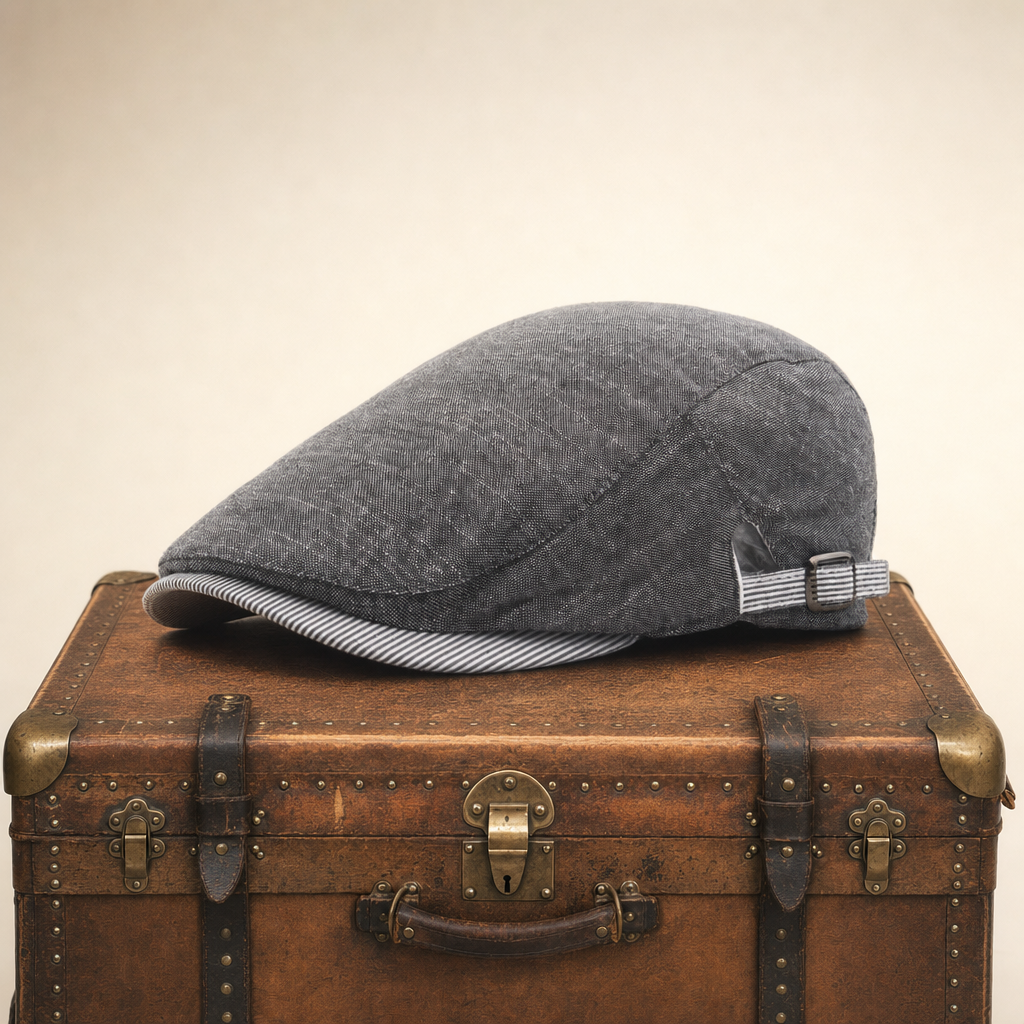Coastal Linen Cap — KENMARE — Coal Black
