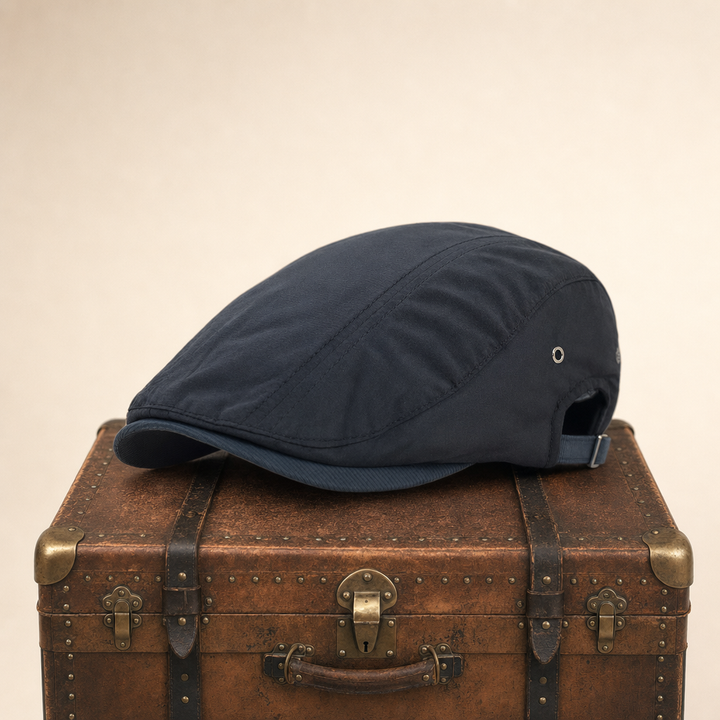 Pinstripe Cotton Cap — BRAMPTON — Coal Black