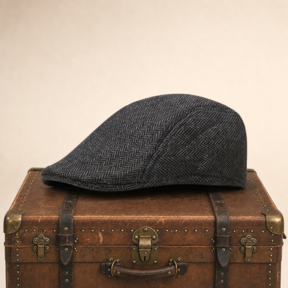 Herringbone Bush Cap — HAWES — Coal Black