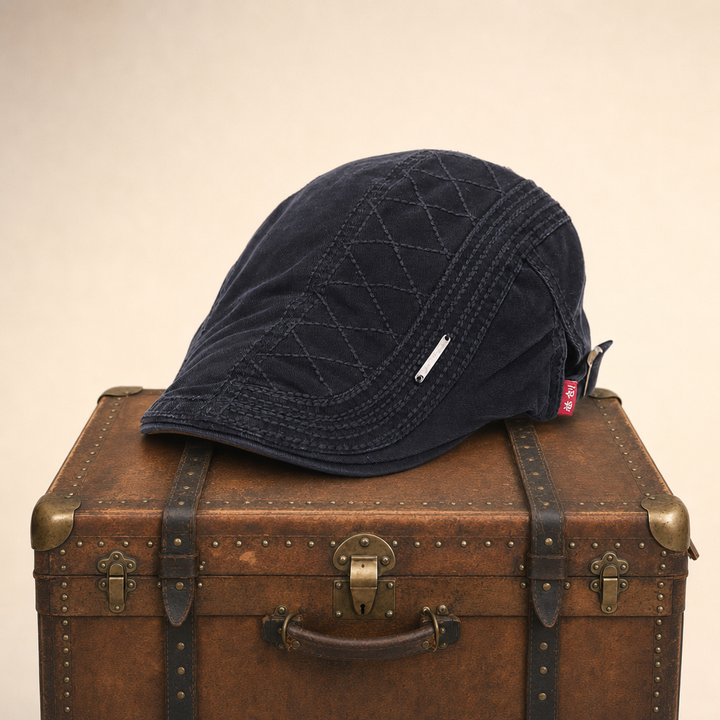 Quilted Cotton Cap — PENRITH — Coal Black