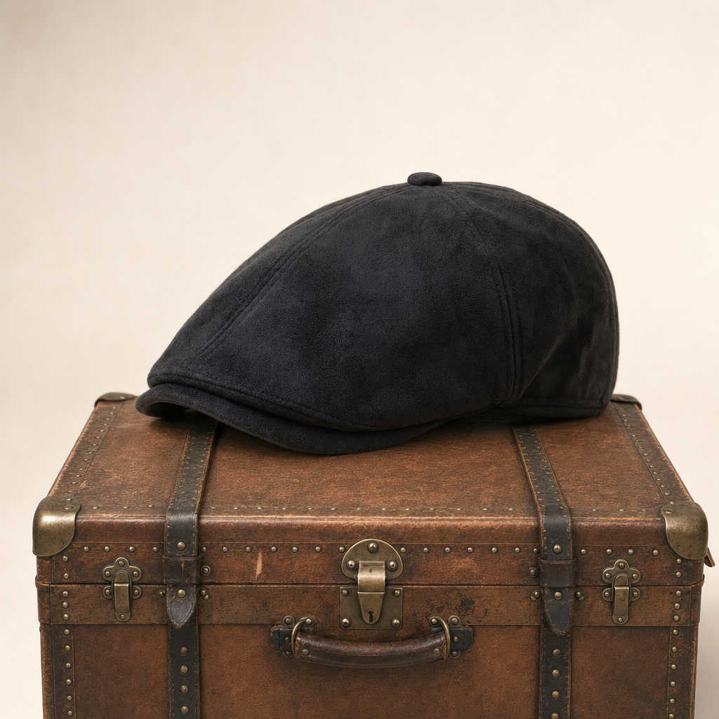 Warm Leather Blend Cap — REETH — Coal Black