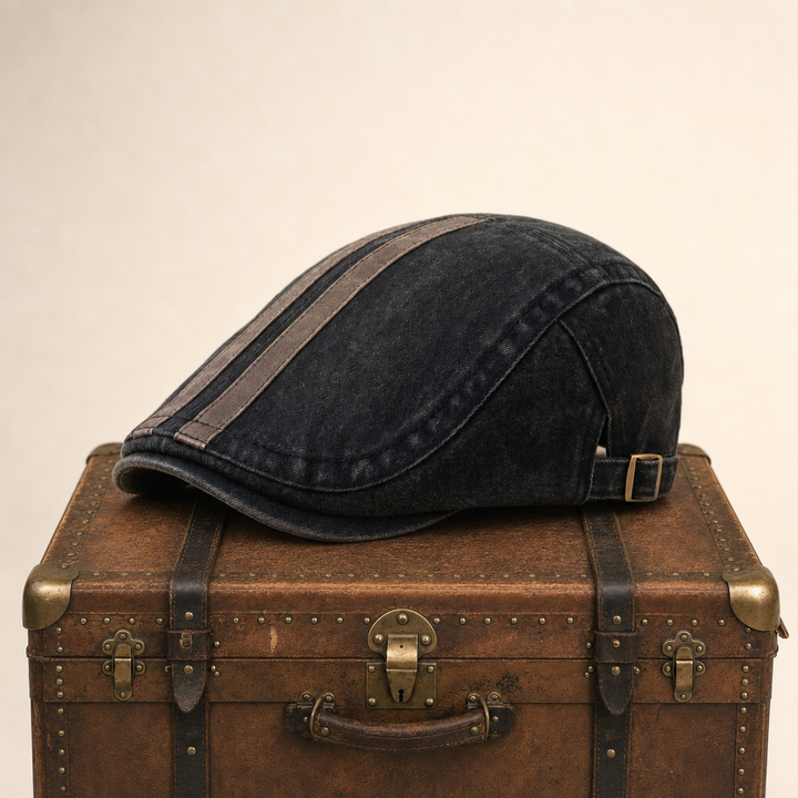Denim Strip Cap — MASHAM — Coal Black