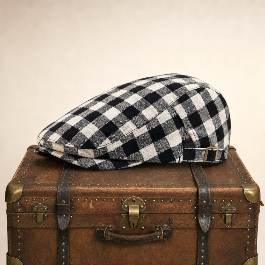 Vichy Check Cap — BALA — Coal Black